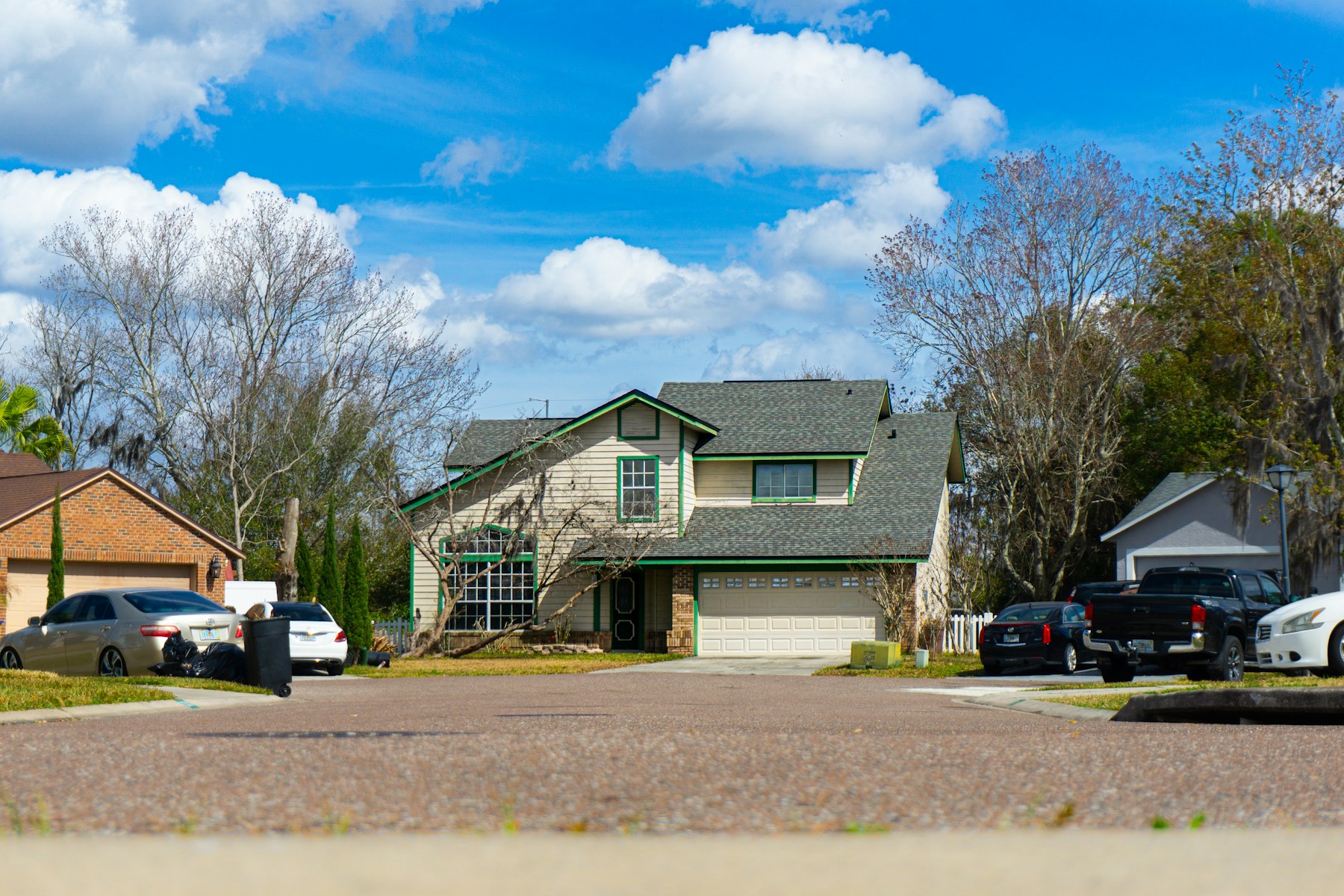 Clean suburban homes and driveways